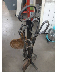 HERRAMIENTAS DE CHIMENEA CON SOPORTE 