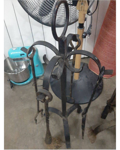 HERRAMIENTAS DE CHIMENEA CON SOPORTE 