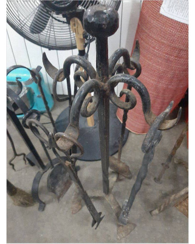 HERRAMIENTAS DE CHIMENEA CON SOPORTE 