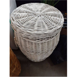 CESTA BLANCA CON TAPA